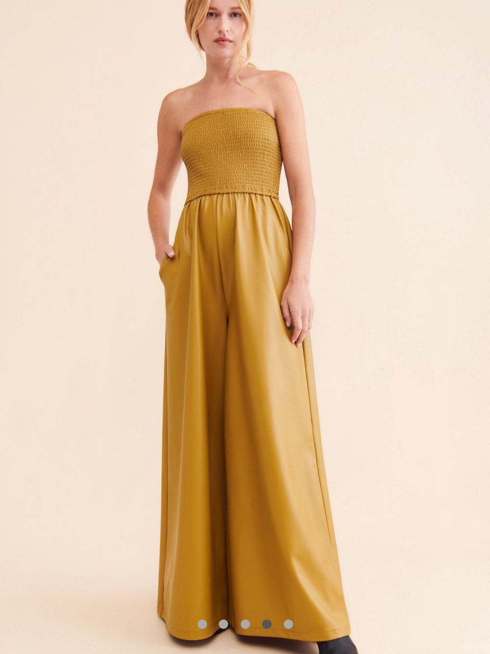 Pilcro Faux Leather Wide-Leg Jumpsuit NWOT